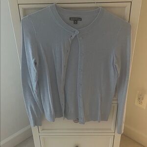 J. Crew Factory Light Blue Crewneck Button-Front Cardigan